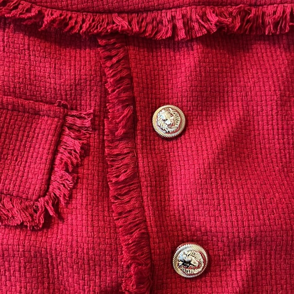 Tweed Red Skirt - Picture 3 of 4